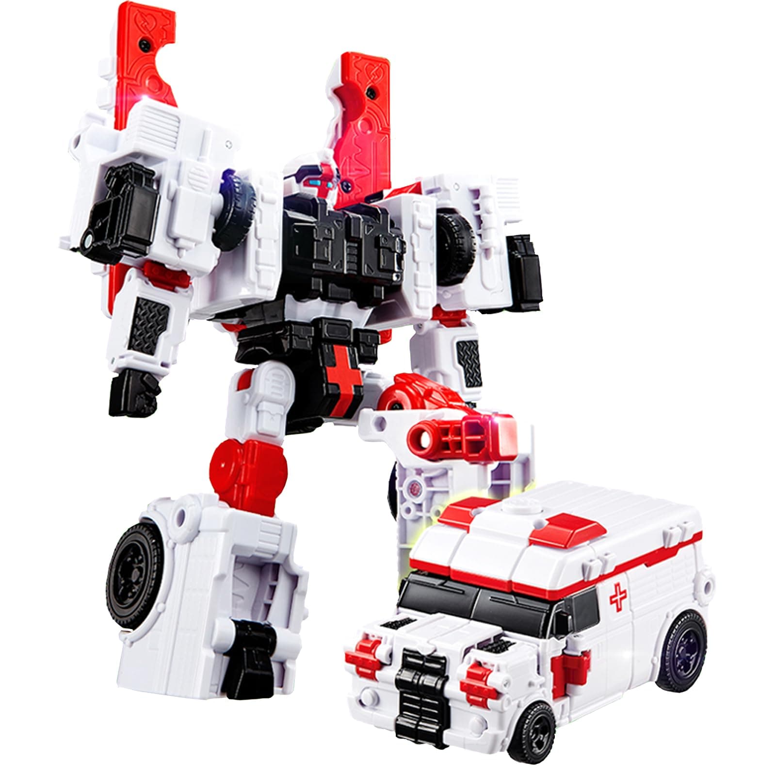 Korean Animation Rescue SOS 5-Stage Composite Robot (DOC) - Combination Possible, Realistic Design of Ambulance and Robot, Composition, Easy Assembly, Safe Materials