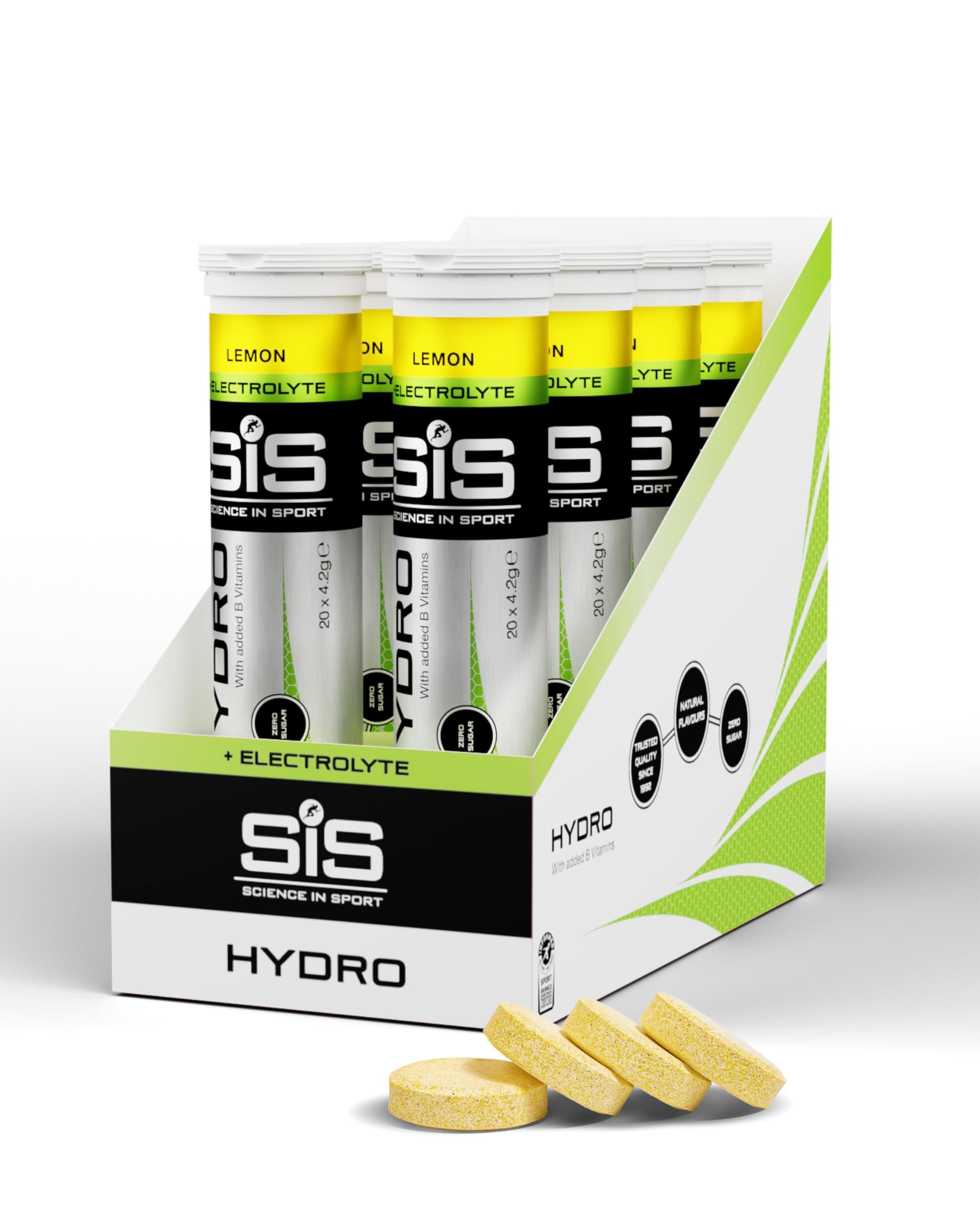 Science In Sport Hydro Electrolyte Tablets | Sugar Free Hydration Tablets | Essential Electrolytes to Reduce Fatigue & Aid Rehydration | Gluten Free | Lemon Flavour | 160 Servings | 8 Pack
