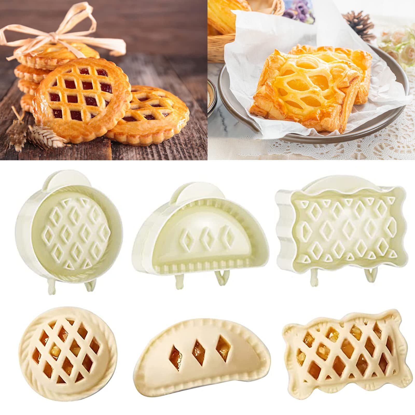 Classic Mini Hand Pie Molds Dough Press Pocket Pie Molds - One Press Hand Pie Maker for Halloween Christmas Various Themed Party Potluck (White)
