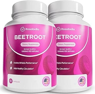 Rosabella Organic Beet Root Capsules - 1300mg Beet Root Powder Aids Healthy Circulation & Vitality, Non-GMO, Beet Root Supplement - 120 Capsules, 60-Day Supply