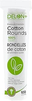 DELON Premium Cosmetic Cotton Rounds (1x100 Count Stacks)