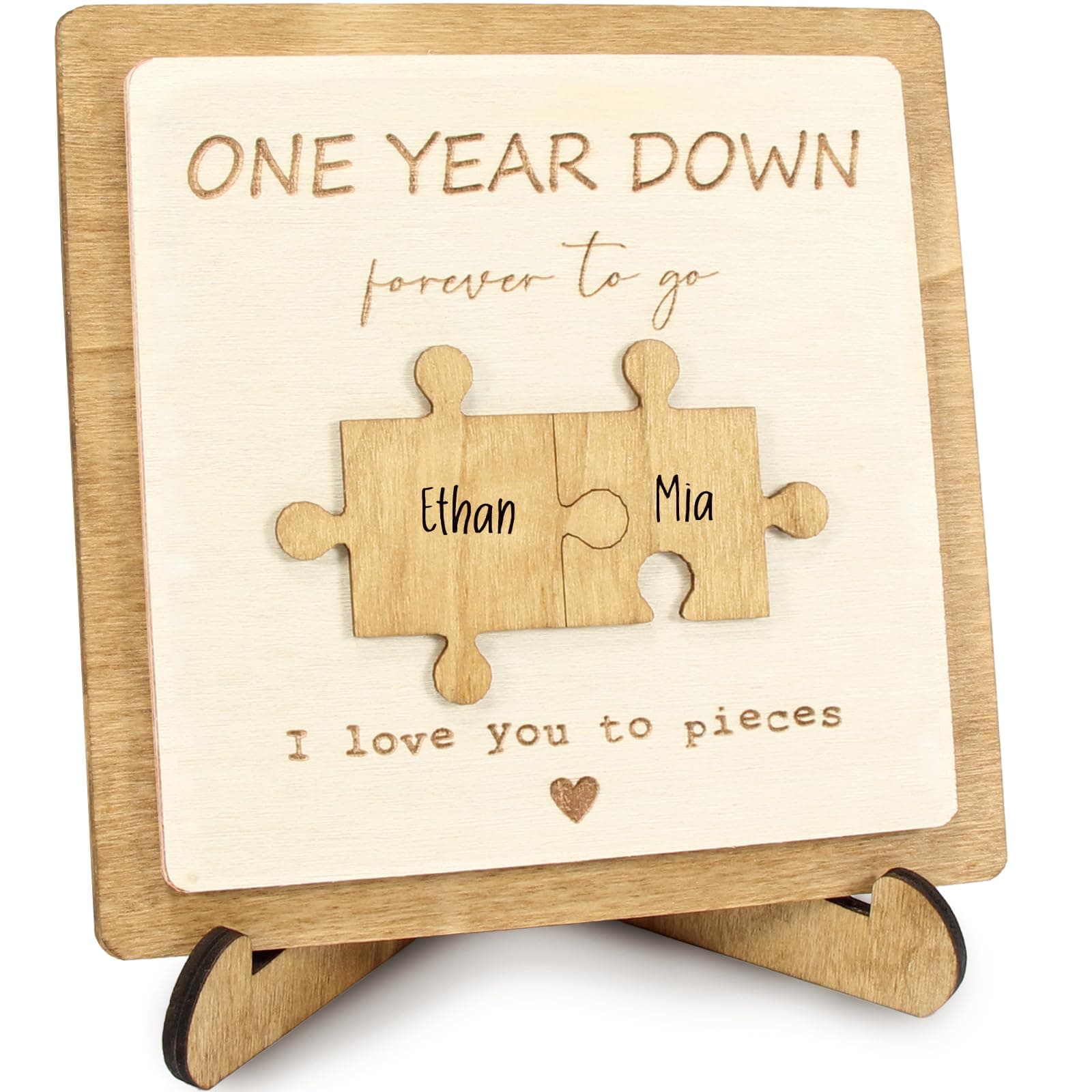 1 Year Anniversary Unique Gift for Couples | Rustic Wooden Keepsake Plaque for Home Decor | 1st Anniversary Paper Gifts for Him, Her, Boyfriend, Girlfriend, Husband, Wife on Valentine's Day.