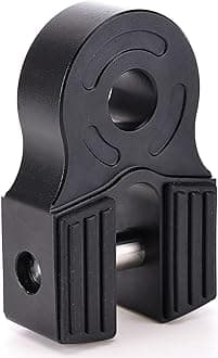 Winch Shackle Mount Flat Hook Black with Iron Pin & Rubber Guard -30,000 LB Capacity Universal Fit for ATV UTV SUV Pickup Trucks