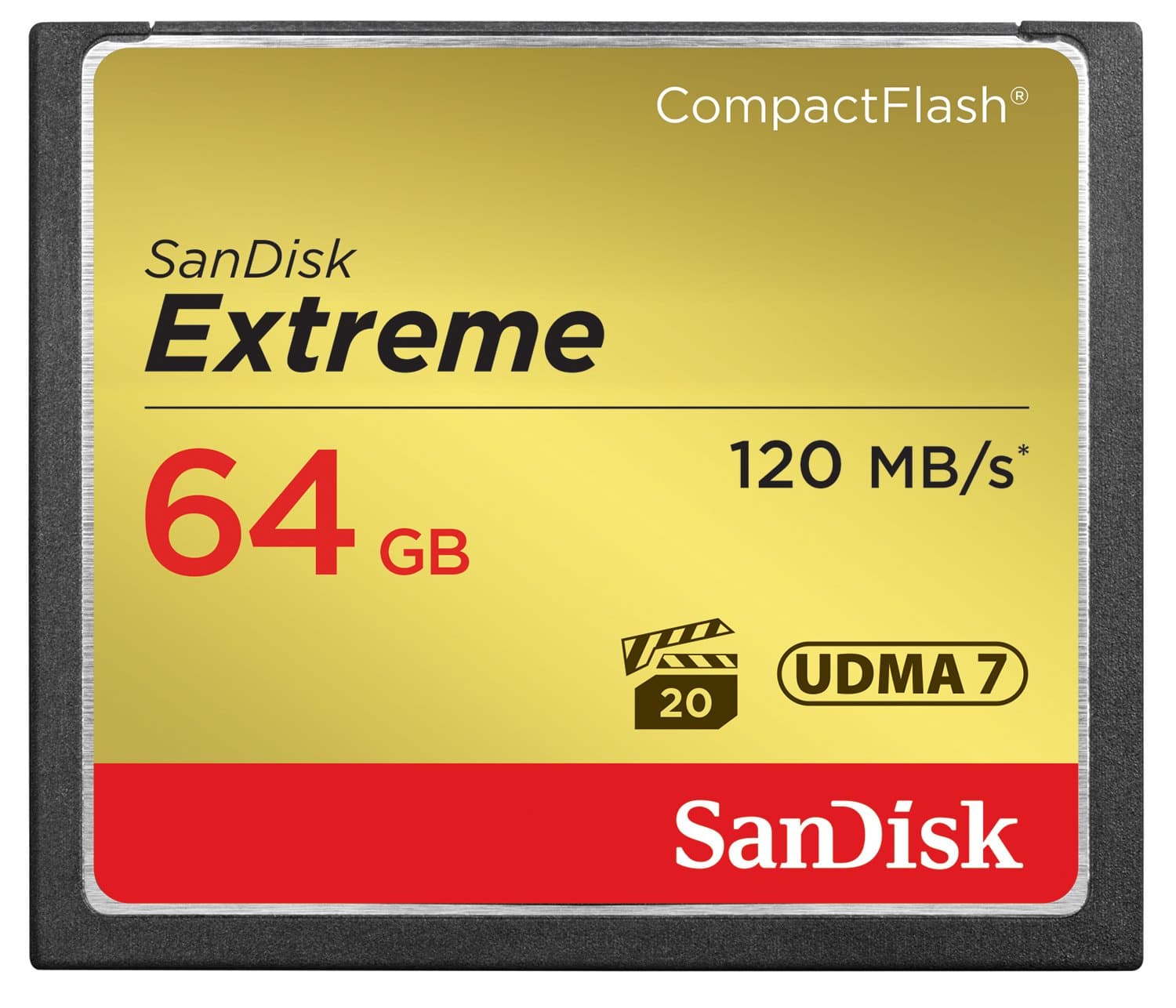 SANDISK 64GB Extreme CompactFlash Memory Card UDMA 7 Speed Up To 120MB/s - SDCFXSB-064G-G46