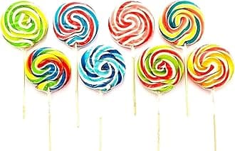 15 x LOLLIPOPS RAINBOW LOLLIES 30g CAKE TOPPERS KIDS PARTY BAGS HALAL VEGAN