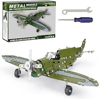 STEM Projects for Kids Ages 8-12 12-16, 258 Pieces Erector Sets Airplane Model kit, Model Aircraft Metal Building Toys Birthday for 10-14 Year Old and Up Boys Girls Adults
