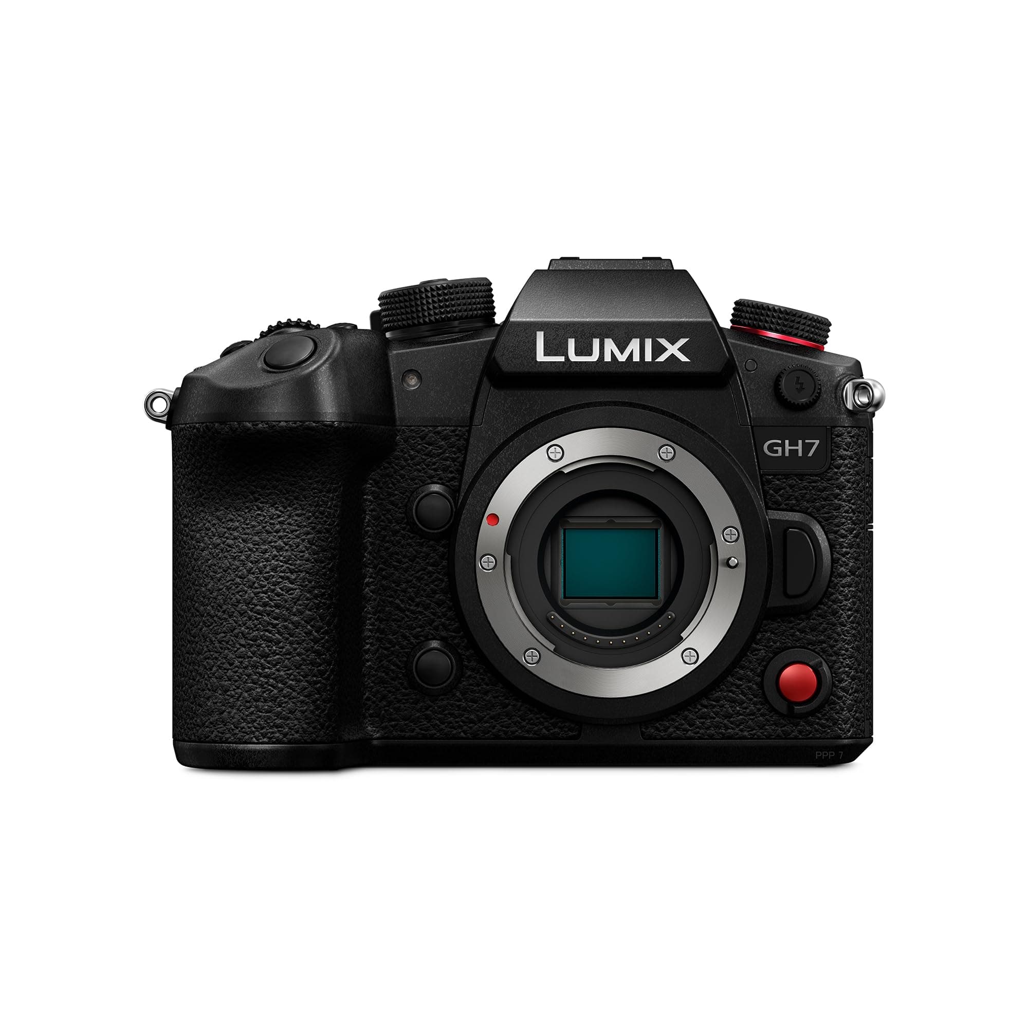 Lumix DC-GH7E Micro Four Thirds Mirrorless Camera Body, 25.2MP, C4K/4K 4:2:2 60/50p Video, Phase Hybrid AF, Active IS, 32-Bit Float Audio, OLED Viewfinder, Free-Angle Monitor, Black