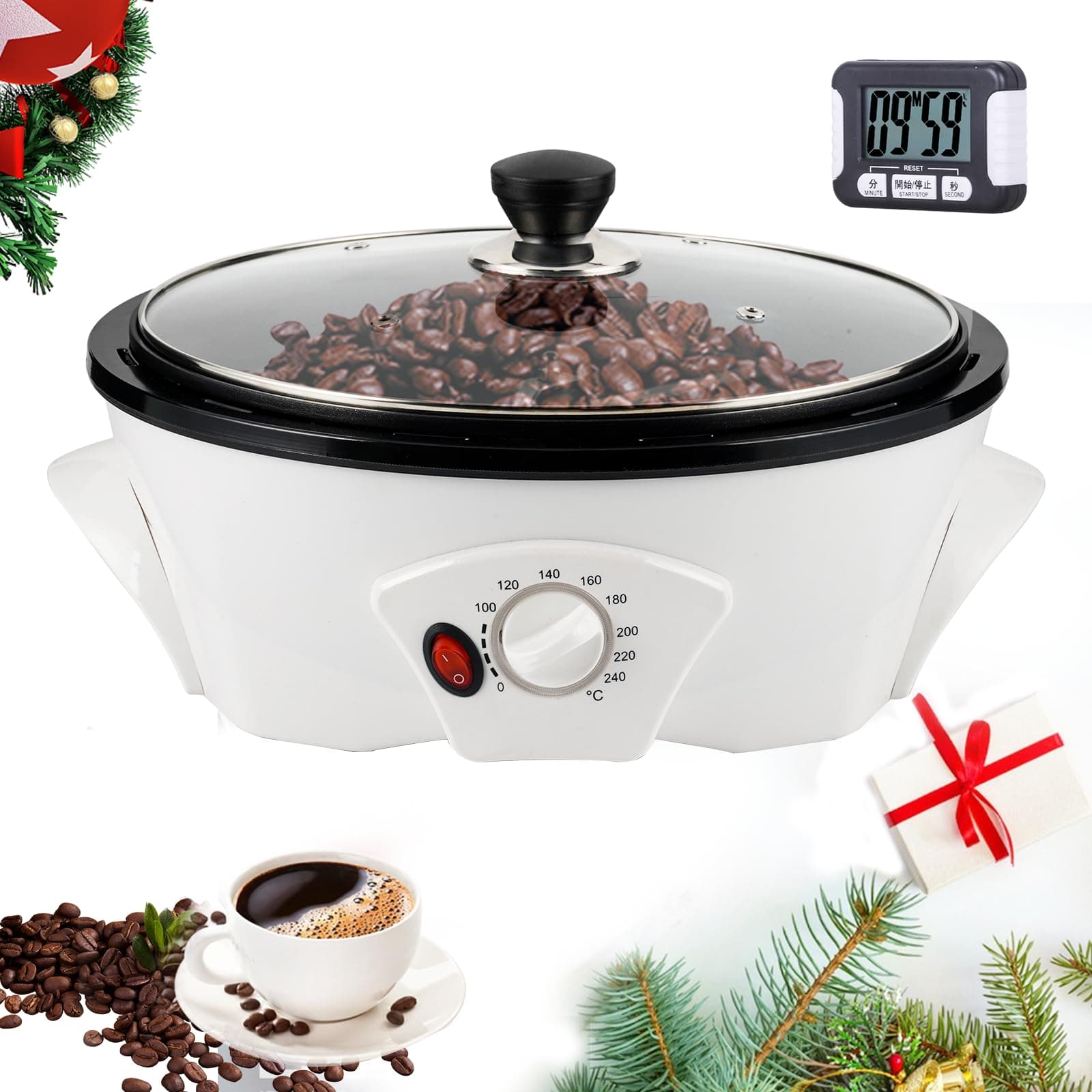 – YUCHENGTECH Coffee Roaster Machine with Timer 500g Electric Coffee Roasting Machine Home Coffee Roasters 0-240℃ Temperature Adjustable Electric Coffee Bean Roaster Machine for Cafe Shop Home Use 220V