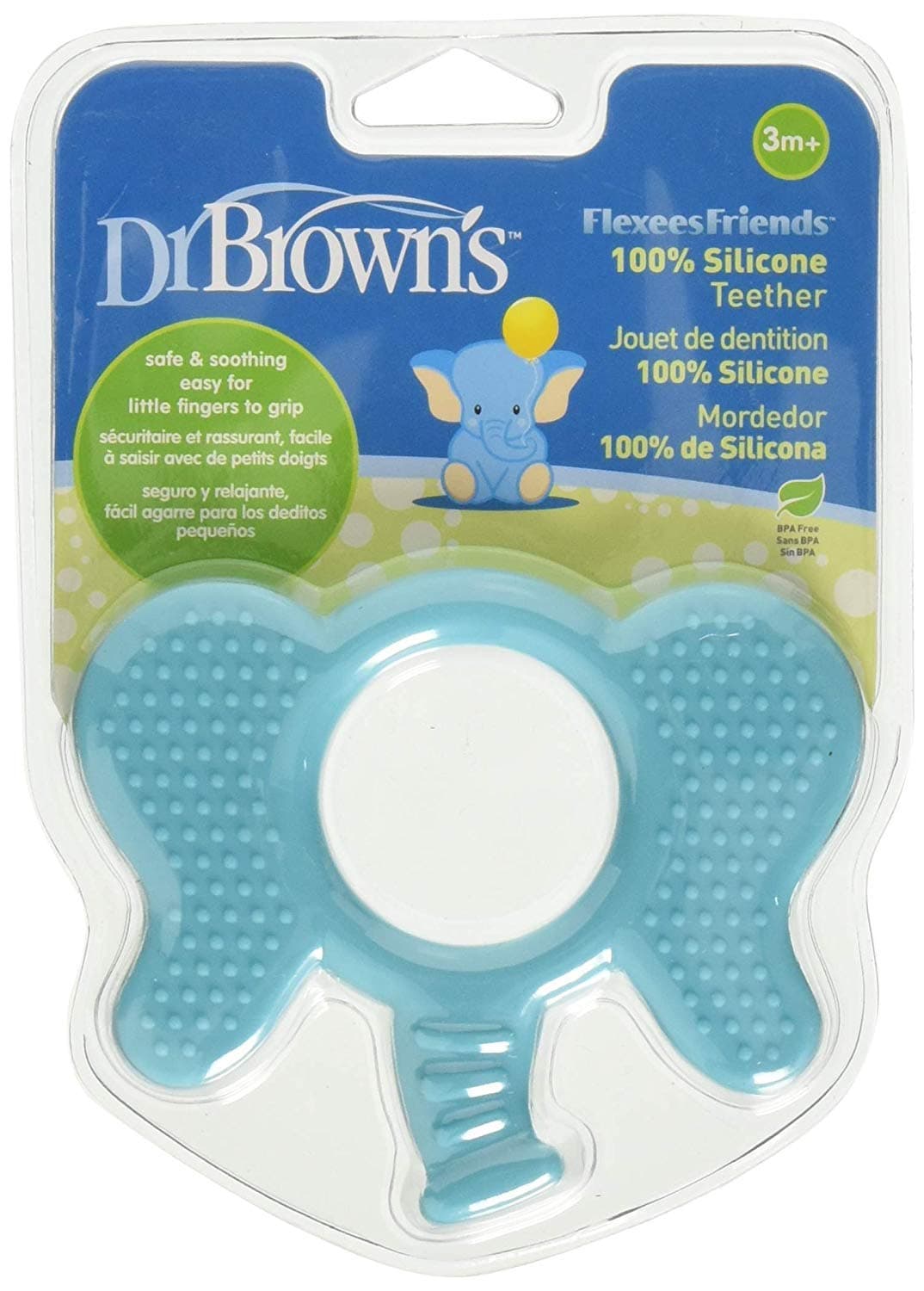 Dr. Brown's Flexees Friends Tether Elephant (Pack of 1, Blue)