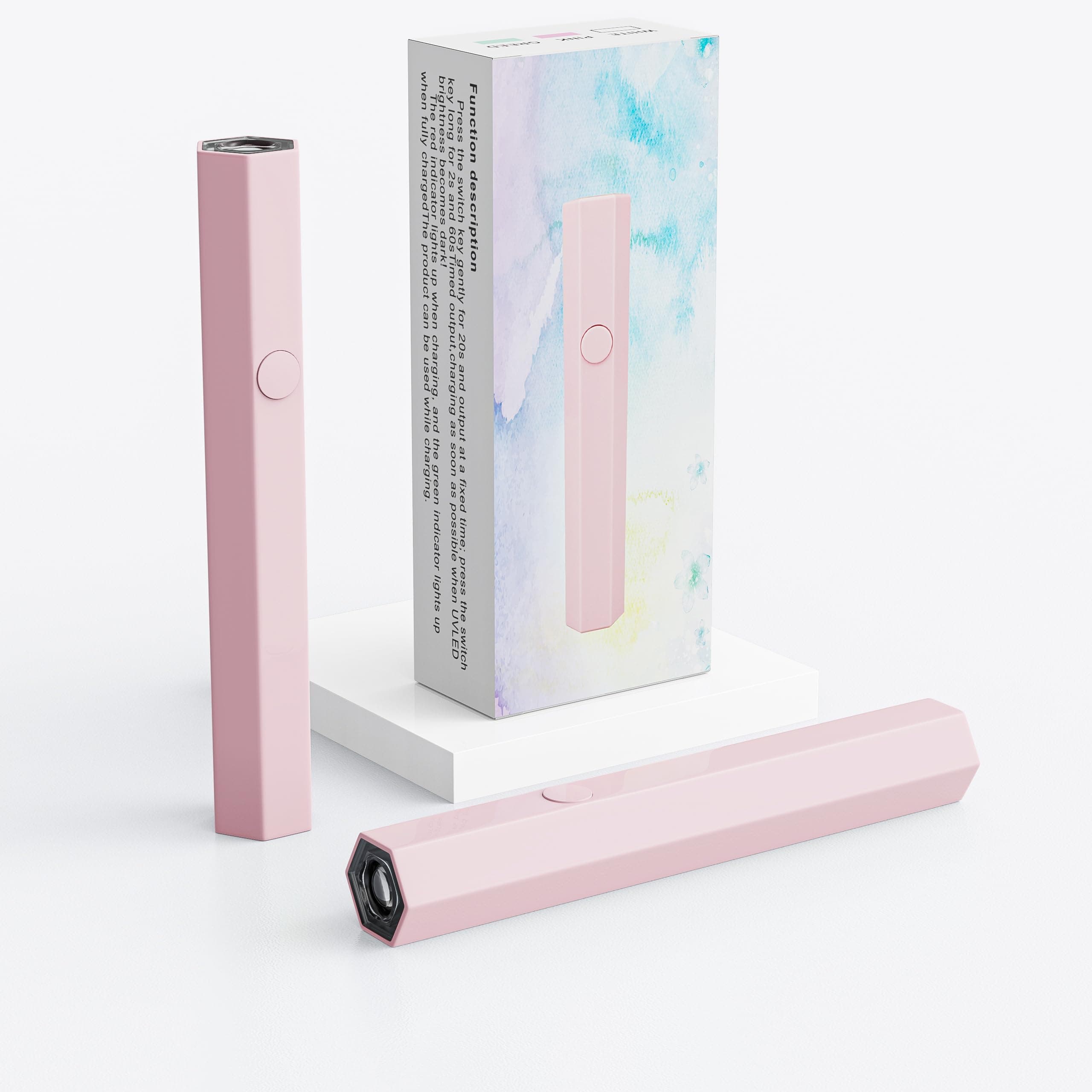 Mini UV Light for Gel Nails, Small Nail Cure Light, Flash Cure Lamp for Nails, LED Nail Lamp for Gel Polish, Manicure USB Nail Dryer for Fast Curing at Salon Home DIY (Pink)