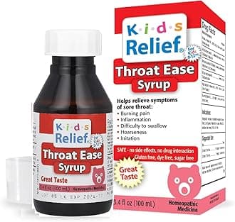 Kids Relief Throat Ease Syrup for Ages 0-12, 3.4 Fl Ounce