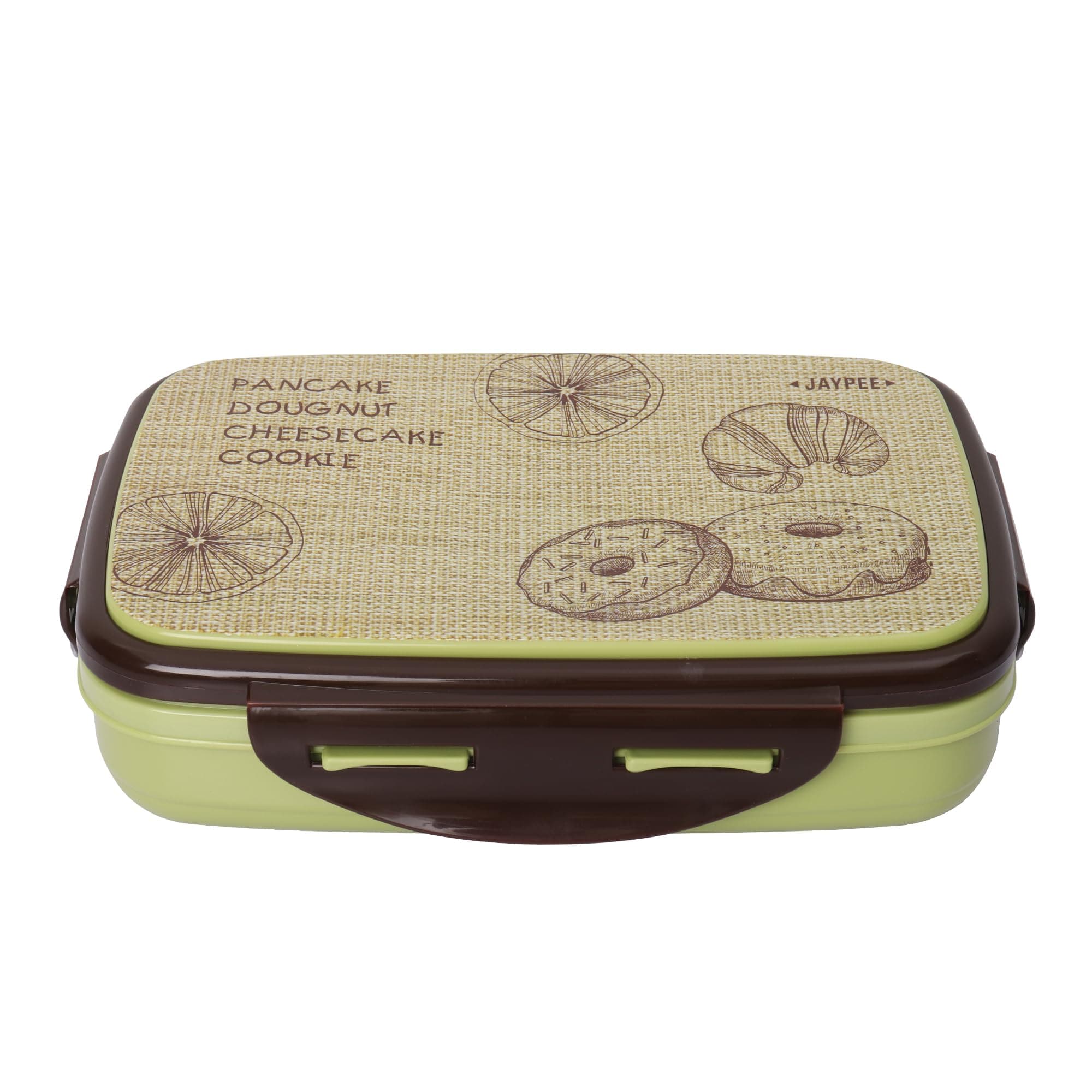 Jaypee Ecosteel Sr Green 650 ml Lunch Box for School & Office, Spoon, Airtight Leak-Proof, Snacks Tiffin Box for Kids, Light Weight, Easy Clean