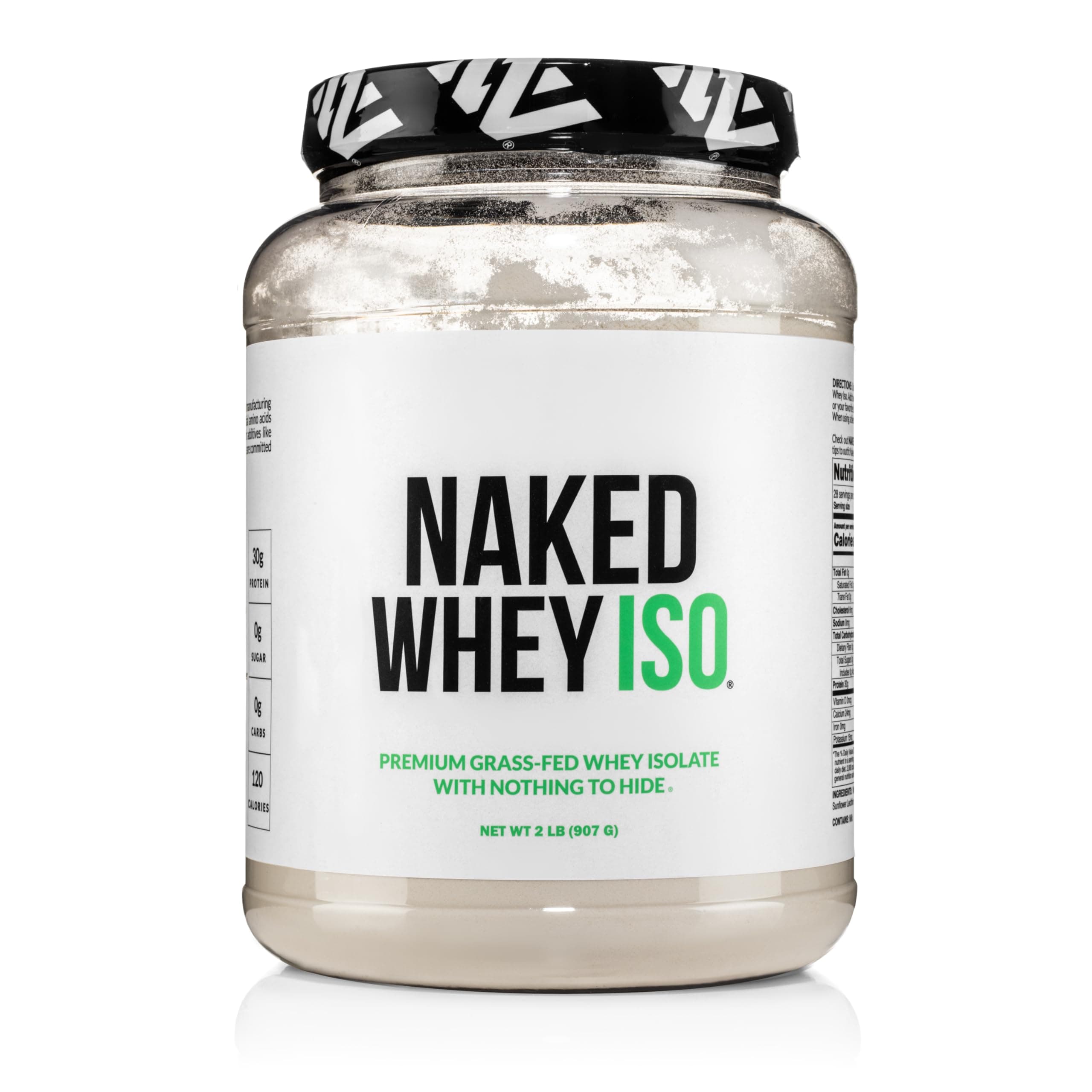 Whey Isolate Protein - Only 2 Ingredients, 30g Grass-Fed Protein, Zero Carb, Unflavored, Undenatured, Non-GMO, No Soy, Gluten-Free, No Preservatives - 28 Servings