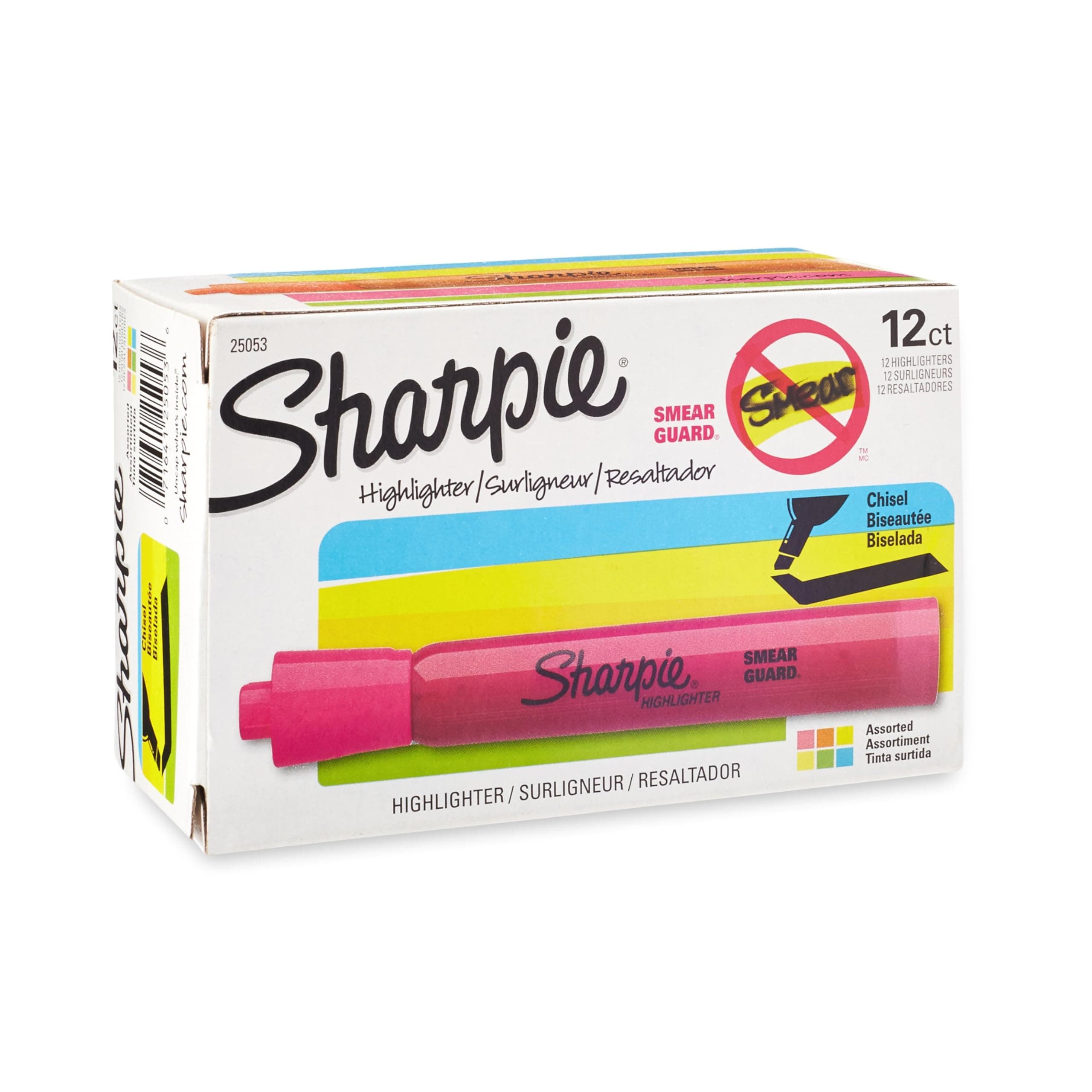 Sharpie Tank Style Highlighters Chisel Tip Assorted Box of 12