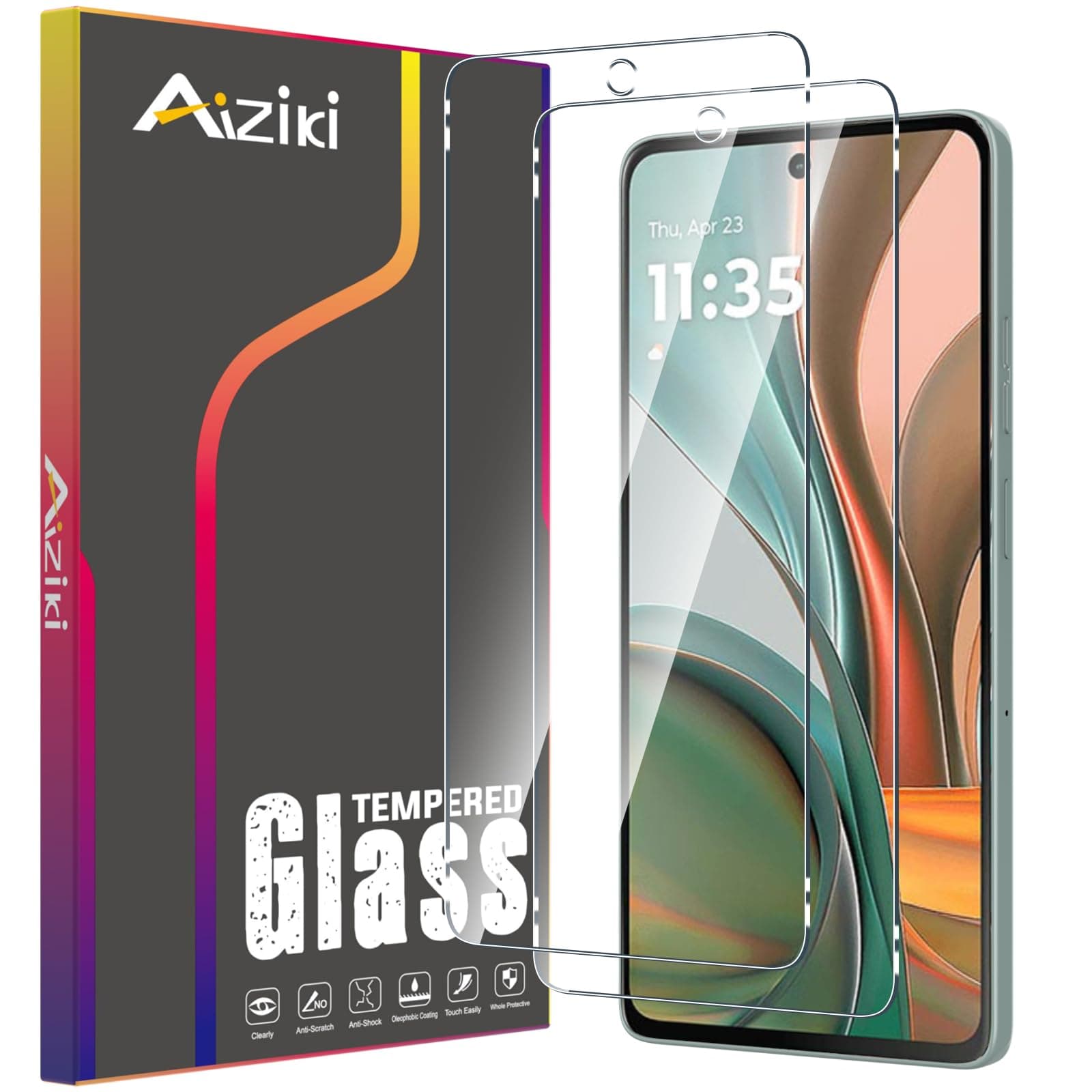 (2 Pack Designed for Moto G75 5G Screen Protector, 9H Hardness Tempered Glass, Ultra Resistant, Shatterproof, Scratch-Resistant, Bubble Free for Moto G75 Tempered Glass, Case Friendly