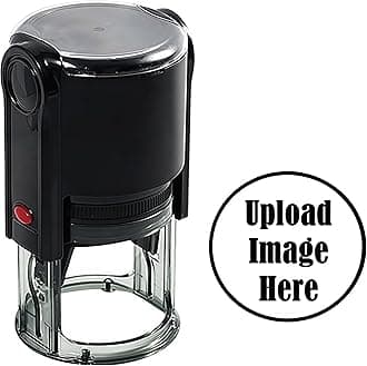 – Custom Logo Stamp Personalized Image Self-Inking Stamper - Custom Business Logo Text - Different Sizes - 5 Ink Color Options