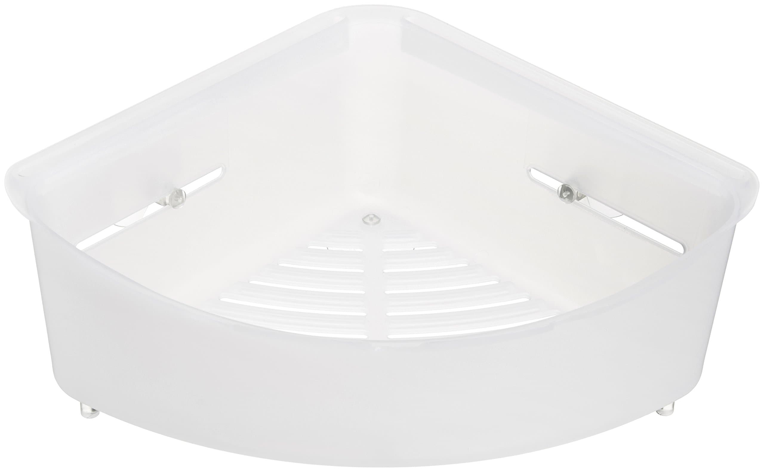 AmazonBasics Corner Shower Basket - White