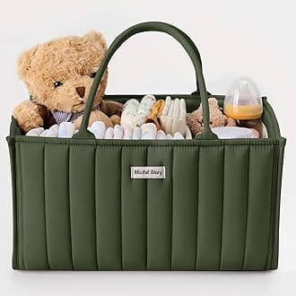 Blissful Diary Stylish Baby Diaper Caddy Organizer, Deep Green