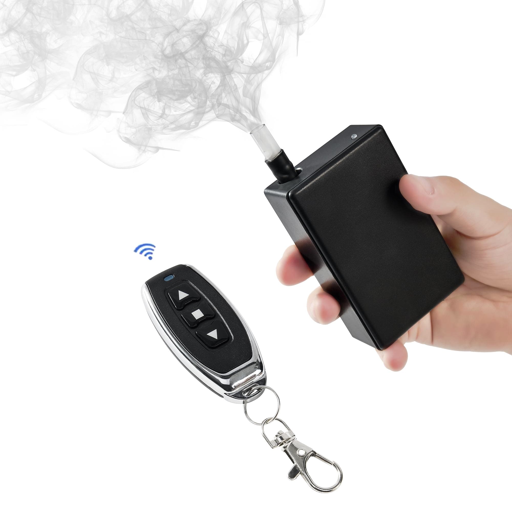 Mini Fog Smoke Machine Fogger Maker Wireless Remote Control Volume Adjustable Generator Kit for Photography Cosplay Airflow Testing