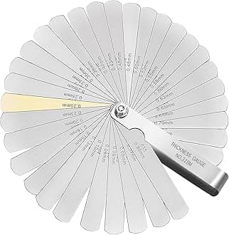 Feeler Gauges, 32 Blades 0.04-0.88 mm (0.0015-0.035 Inch) Thickness Gauge Stainless Steel Feeler Gauge Imperial And Metric Measuring Tool, Filler Gauge, For Measuring Gap Width.