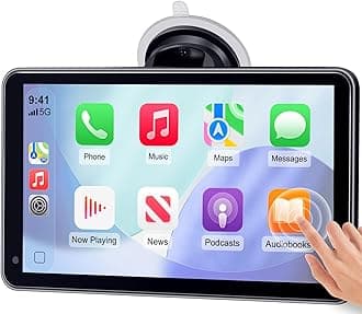 Carplay for Apple Portable Car Screen: Easy Setup 7 Inch Android Auto - Wireless Car Play Touchscreen with GPS Navigation,Bluetooth, FM,AirPlay Mirroring,Siri for Commuters and Older Cars