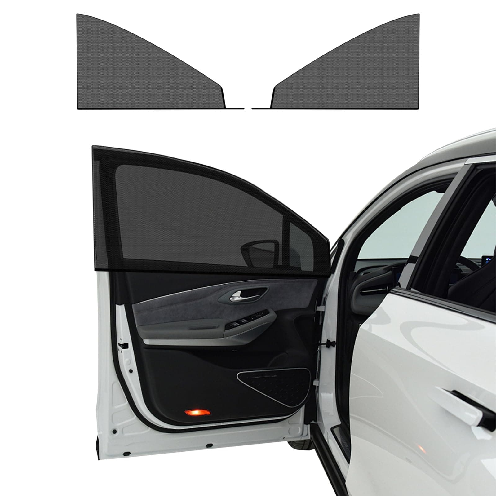 2 PCS Car Window Shades, Auto Front Rear Side Window Sun Shades for Block Heat & UV Protection, Breathable Mesh Baby Window Screen Covers, Universal Car Accessories (SUV Front)