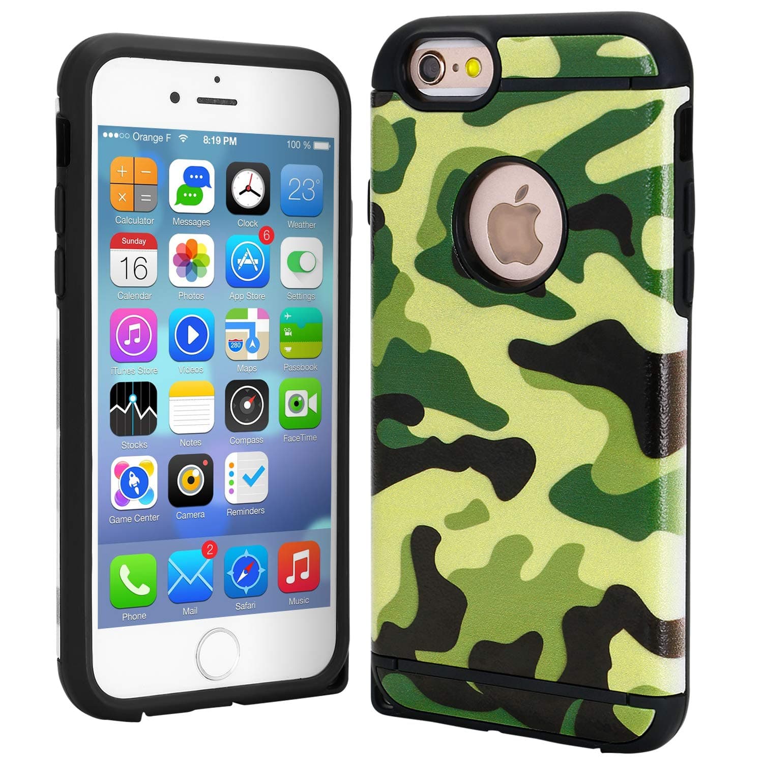 FDTCYDS iPhone 4 case,iPhone 4s case Armor Hybrid Rugged Camouflage Protective Cover Case for Apple iPhone 4/4s - Camo Green