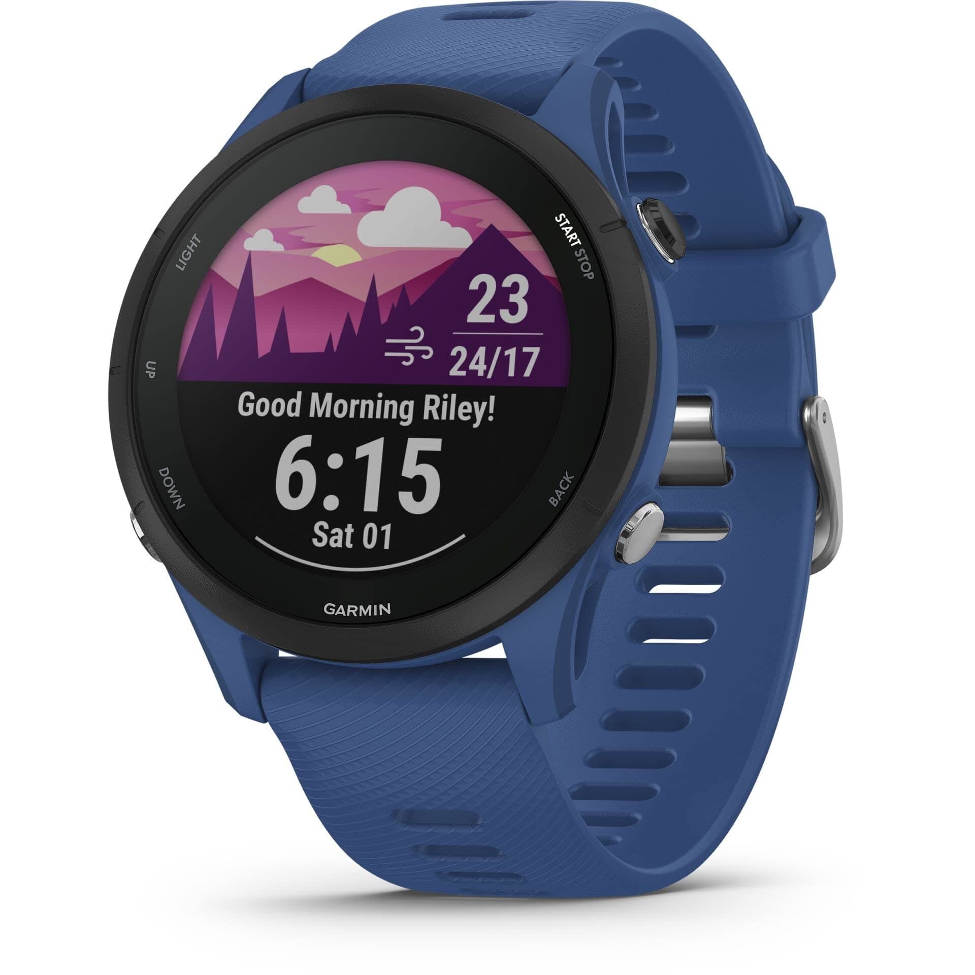 Forerunner 255 GPS 46mm Running Smartwatch, Lightweight, Advanced Training & Insights, Safety & Tracking Features, up to 14 days Battery Life, Tidal Blue