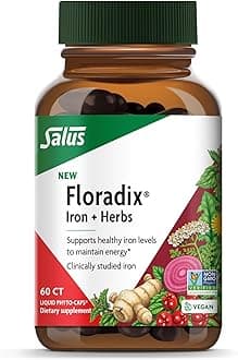 Iron + Herbs - Iron Supplement for Healthy Energy Support* - Supports Red Blood Cell Formation - Vegan, Non-GMO, Gluten-Free, Soy-Free - 60 Liquid Phyto-Caps