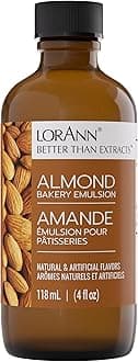Almond Bakery Emulsion: True Essence, Ideal for Boosting Fruit Tones in Cakes, Cookies & Desserts, Gluten-Free, Keto-Friendly, Extract Substitute Essential for Your Kitchen, 4 Oz