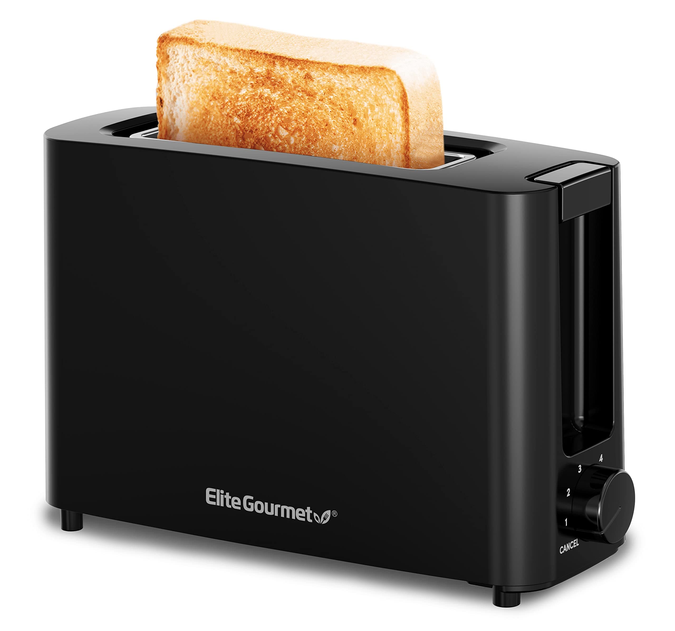 ECT118B Cool Touch Single Slice Toaster, 6 Toasting Levels & Wide Slot for Bagels, Waffles, Specialty Breads, Pastry, Snacks, Black