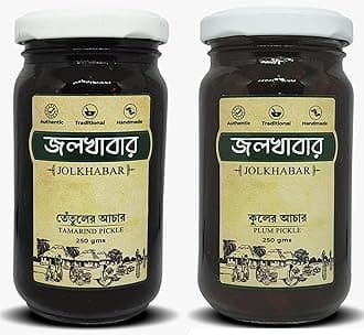 JOLKHABAR | Kul er Achar - Tentul er Achar | Plum Pickle - Tamarind Pickle | Authentic Traditional Handmade | Bengali Recipe | 500gms Pack (250 gms each) | Pack of 2