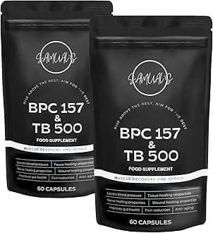 BPC 157 and TB500 Capsules | 1000mcg - High Levels of Oral Peptides BPC & TB 500 | Injury Recovery and Muscle Growth Amino Acids | Double Bundle - 120 Capsules