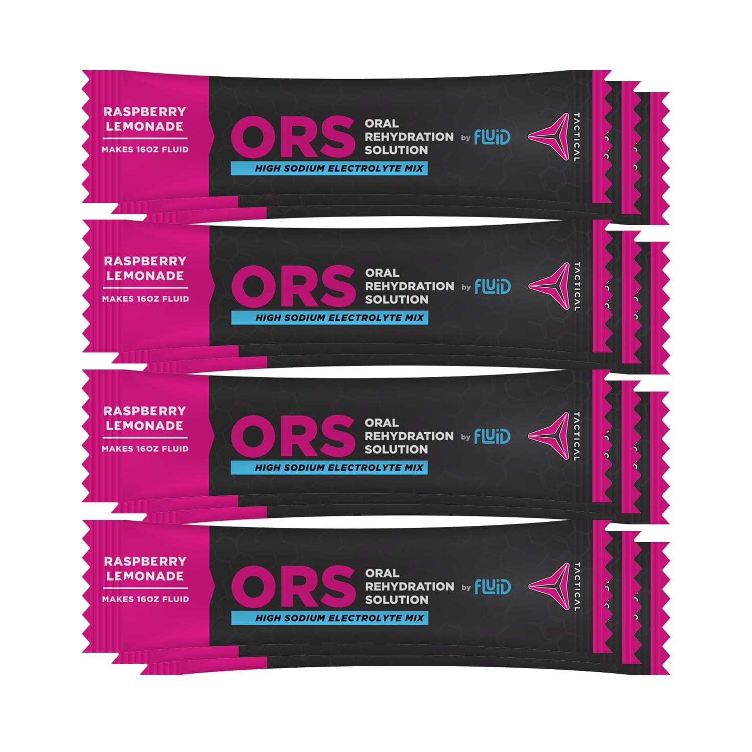 Fluid Tactical - ORS Extreme Dehydration Electrolytes, Raspberry Lemonade | 12 Count Stick Packs