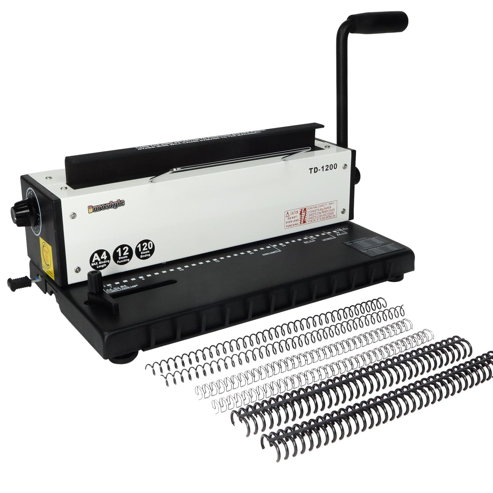 - TD-1200 Binding Machine, 3:1 Pitch Wire Binder, Punching 12 Sheets/Binding 120 Sheets with Sturdy Metal Construction