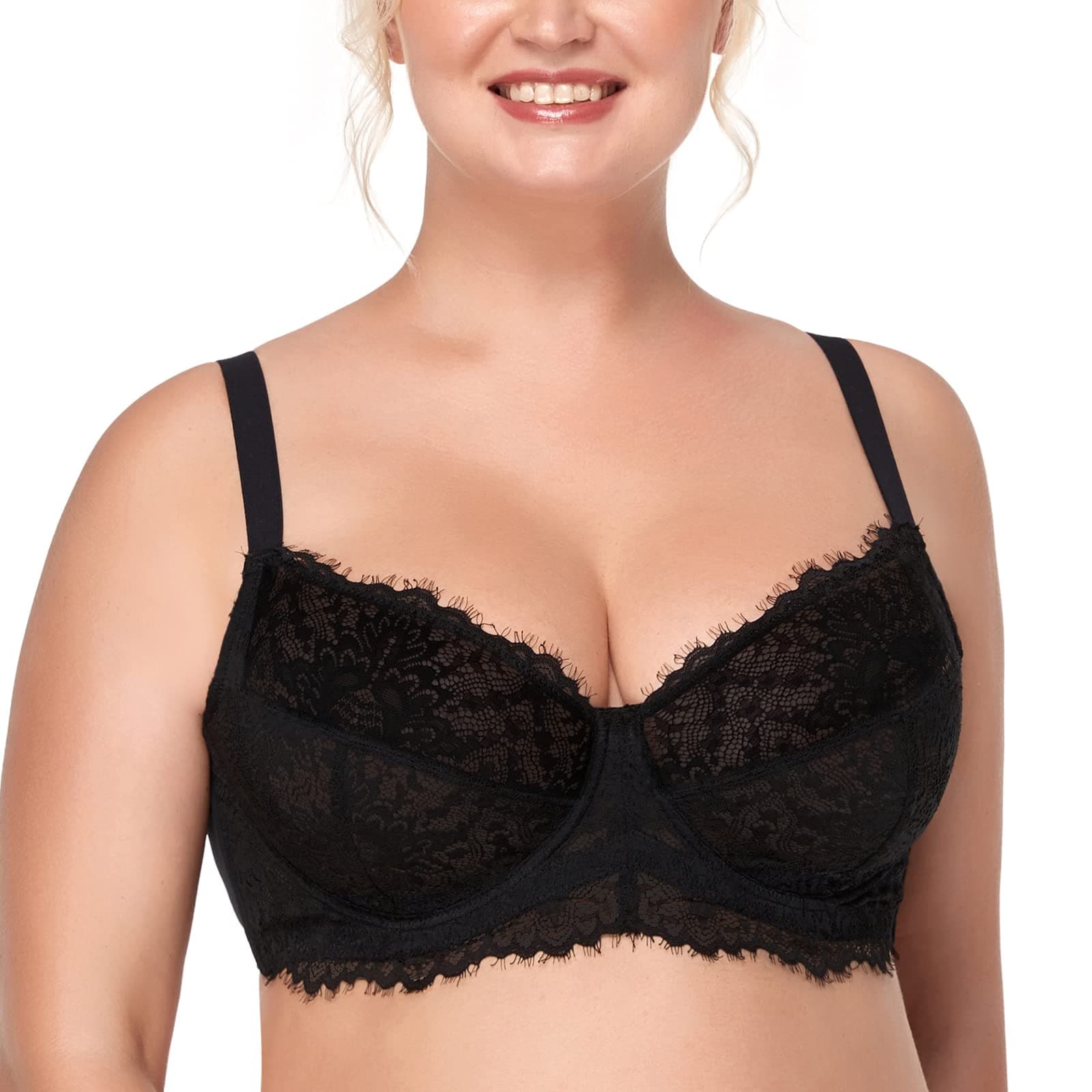 HSIAMinimizer Bra for Women - Plus Size Full Coverage Lace Bra with Underwire, Non PaddedOEKO-TEX STANDARD 100