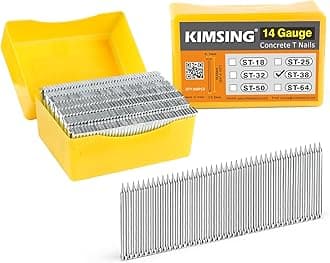KIMSING 14 Gauge 1-1/2" (38mm) Concrete Nails 800PCS/Box T Nails for Truss Building, Construction Framing and Concrete Nailing