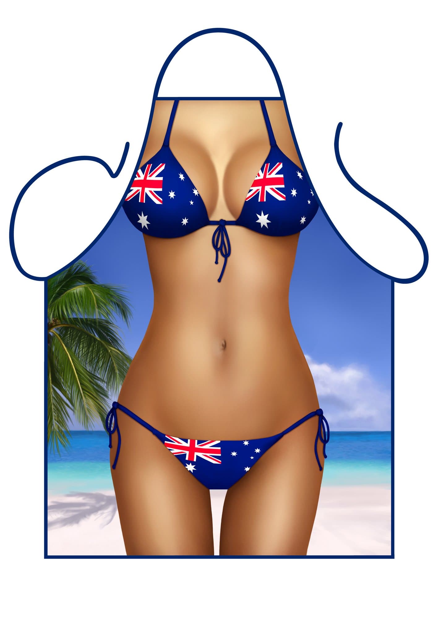 Iconic Aprons Australian Flag Bikini Apron, Polyester, Multi-Colour, 79 x 56 x 0.1 cm