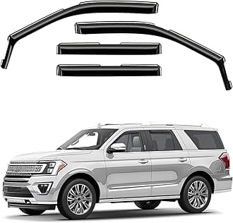 Window Deflectors Smoke Tinted in-Channel Side Window Vent Visor Deflectors Rain Guards Compatible with Expedition 2018-2024 - 4pcs. GW0182