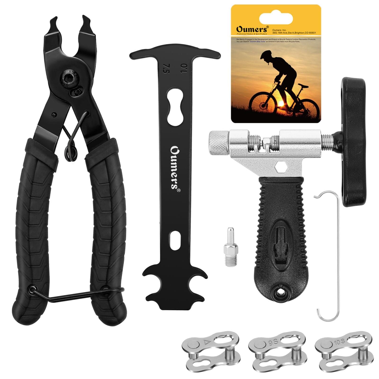 Bike Chain Repair Tools Set, Bicycle Chain Break Tool, Master Link Pliers, Bike Wear Checker Indicator Opener Closer Remover Pliers