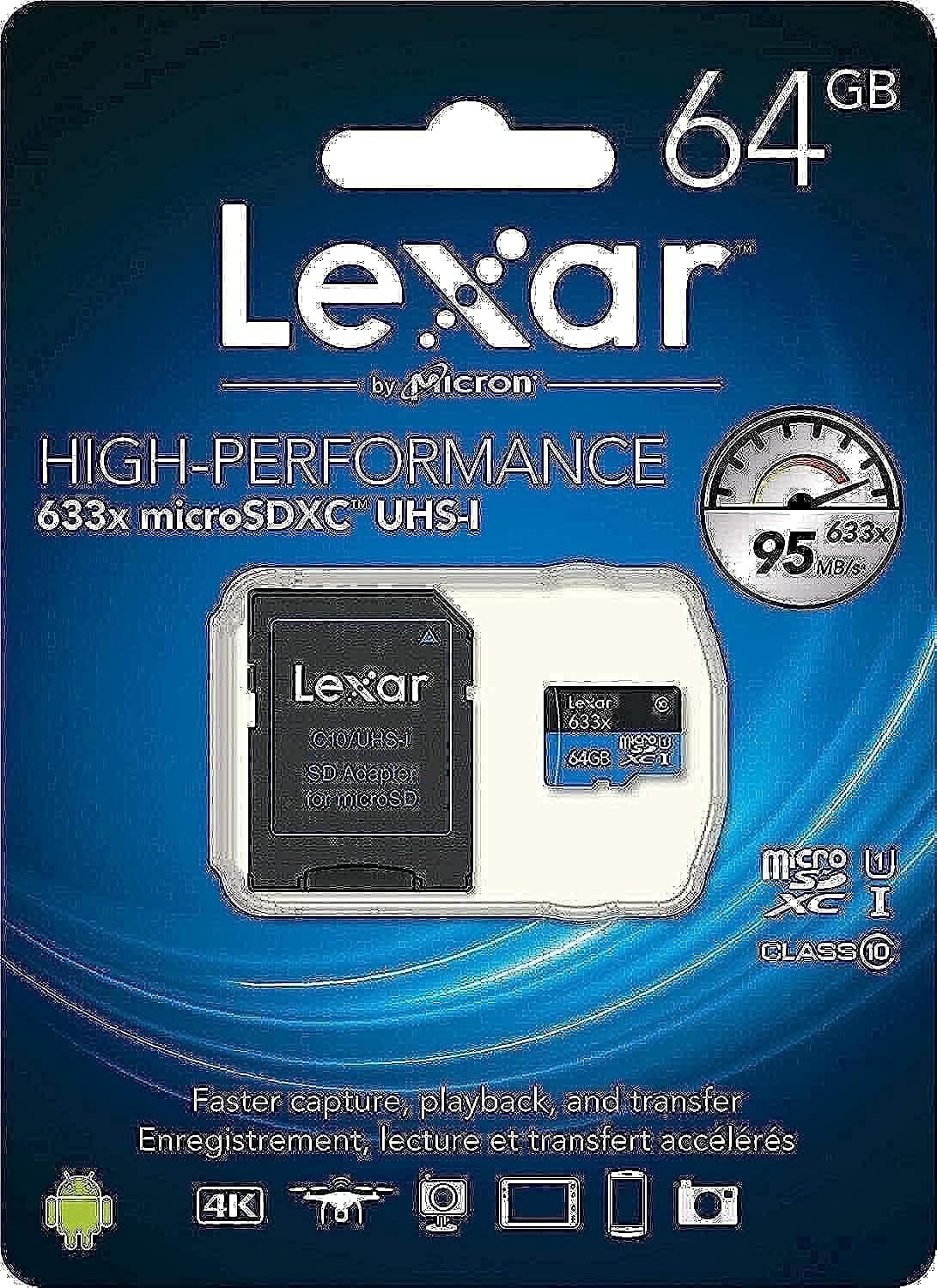 LEXAR 64 GB Memory Card For Mobile Phones - Micro SD Cards - LSDMI64GBBEU633A REV