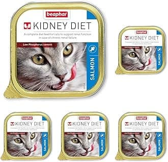 Beaphar | Kidney Diet for Cats | Supports Renal Function | Renal Insufficiency | Vet Recommended | Kidney Care | Low Protein & Low Phosphorus | Salmon Flavour | 100g (Pack of 5)