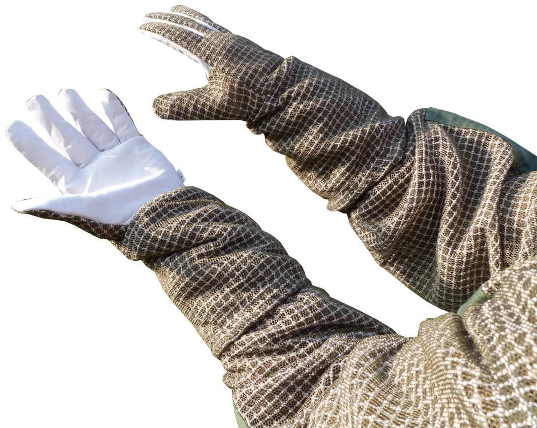 AGS Beekeeper gloves 3 layer ultra green ventilated bee keeping gloves beekeeping (XL)