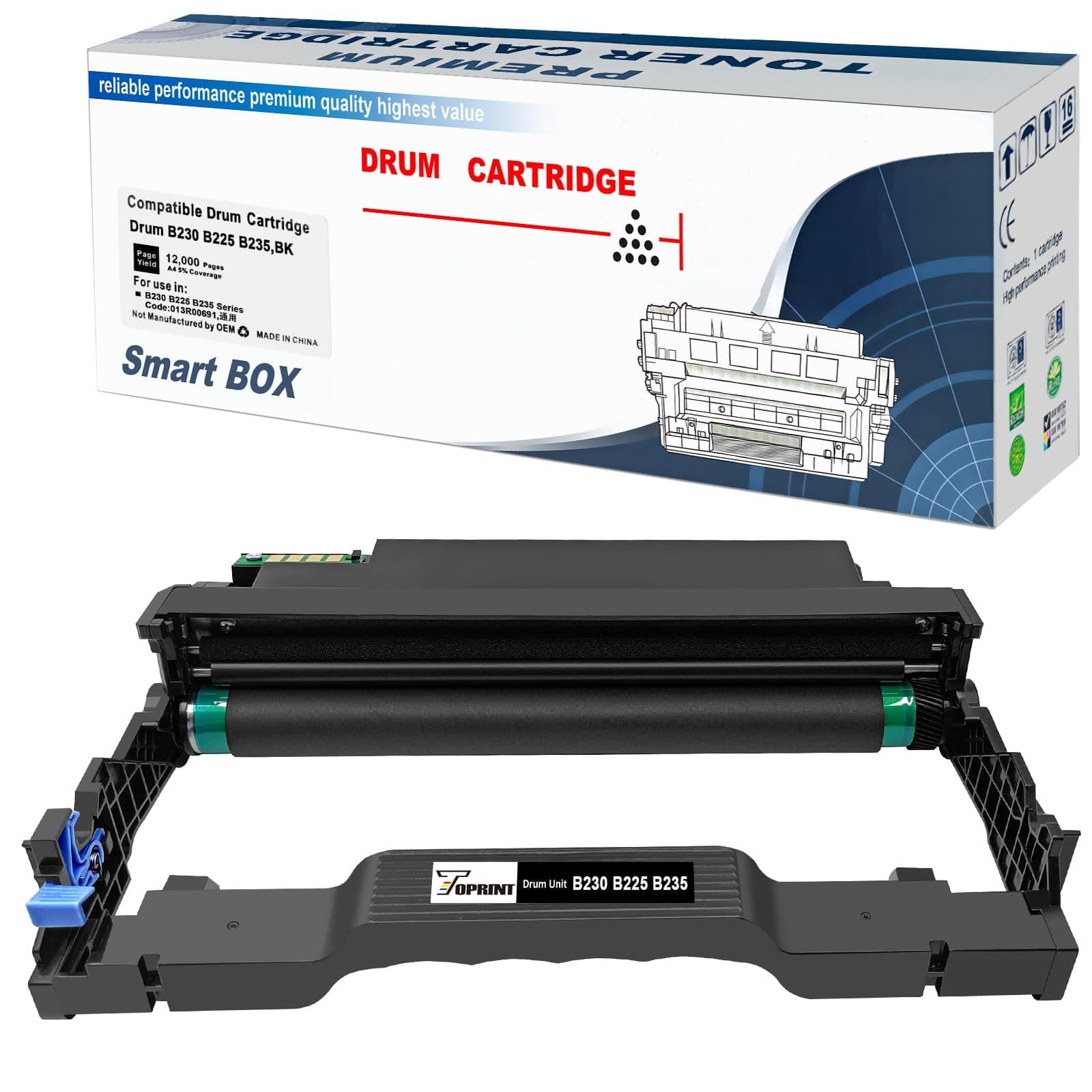 TOPRINT Compatible Drum Cartridge Drum Unit Imaging Drum B230 B225 B235 013R00691 Black 12000 Pages for B225 B225dni B230 B230dni B235 B235dni Printer
