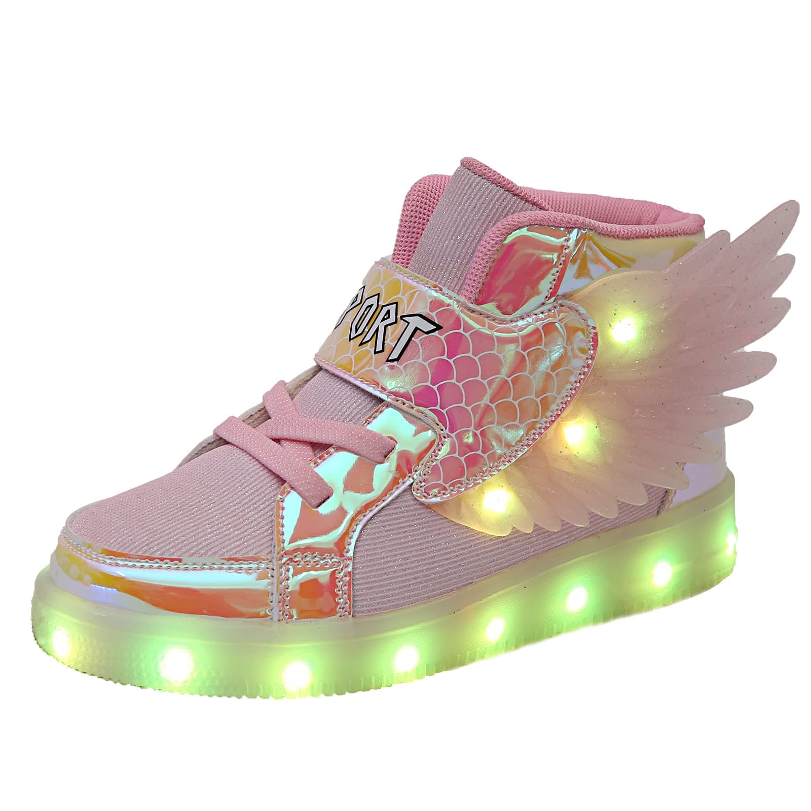 Aizeroth LED Light up Trainers 7 Colors Luminous Flashing USB Charge High top Breathable Sport Running Shoes Gymnastic Tennis Sneakers The Best Gift for Boys and Girls Birthday/Christmas