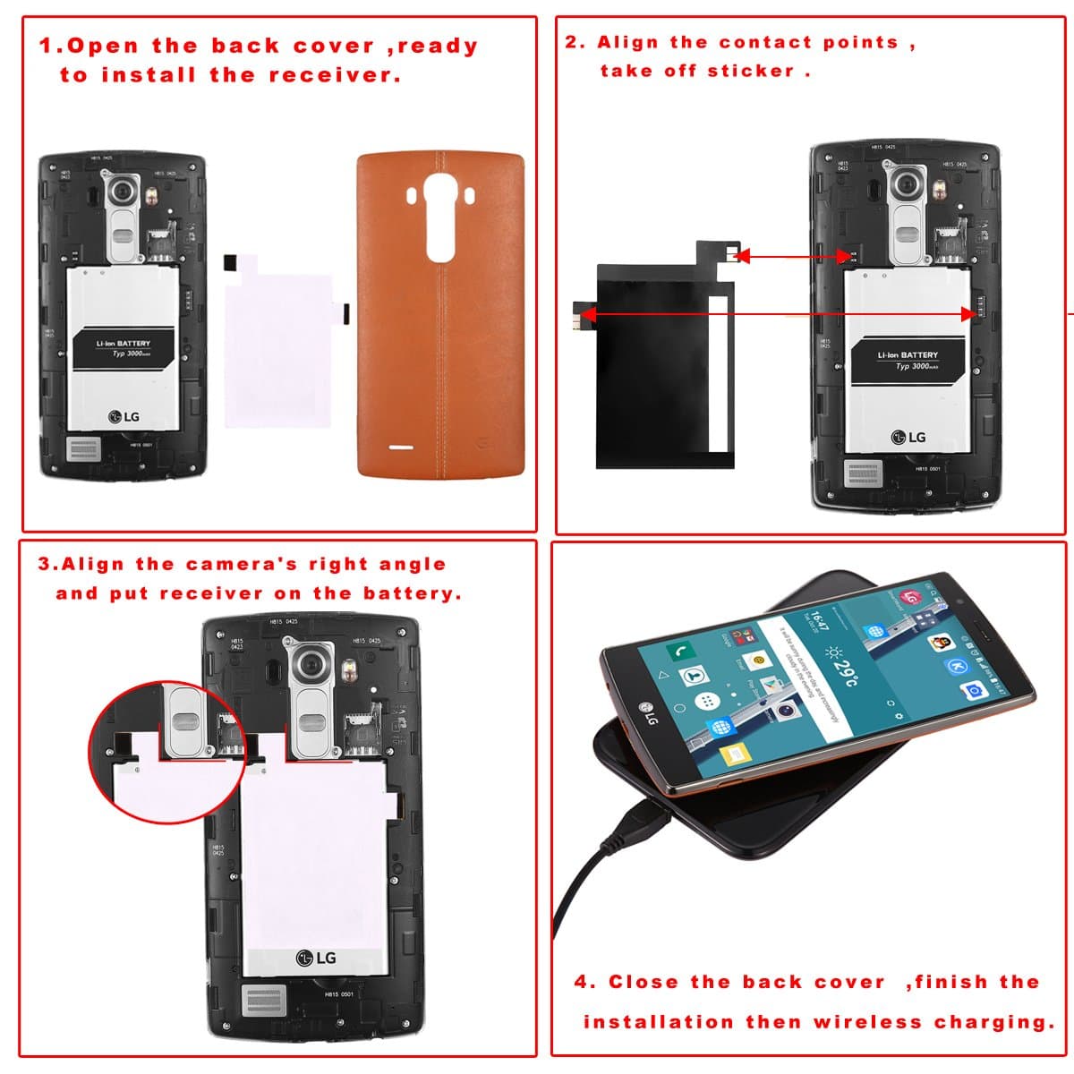 Wireless Charging Sticker Receiver With NFC IC Chip For LG G4 F500 / F500S / F500K / F500L / VS999 / H815 / H811 / H810 / LS991 / H81