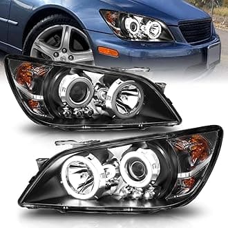 Black Projector Headlights Pair Xtreme LED Halo For 2001-2005 Lexus IS 300 - Passenger and Driver Side