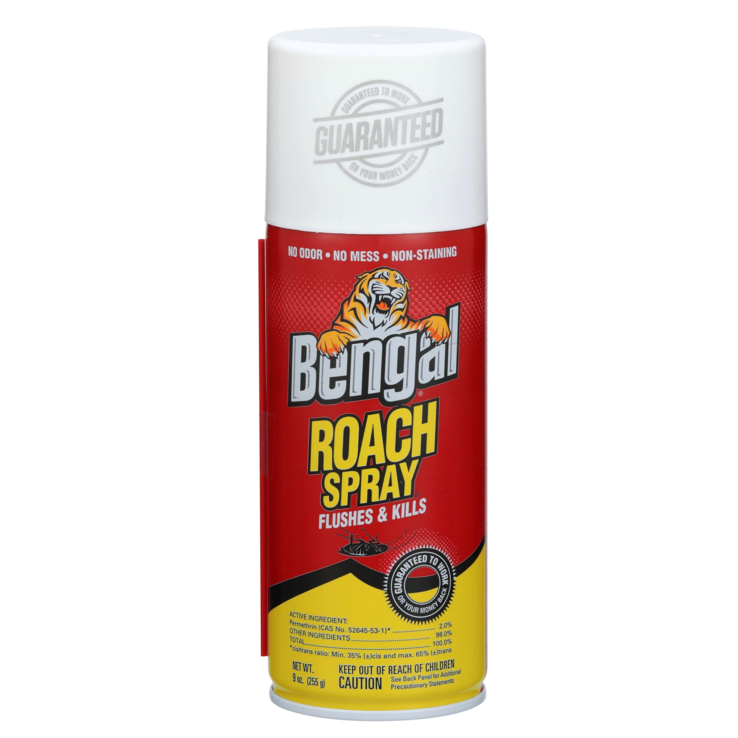 Bengal Roach Spray, Odorless Stain-Free Dry Spray, 9 Oz. Aerosol Can