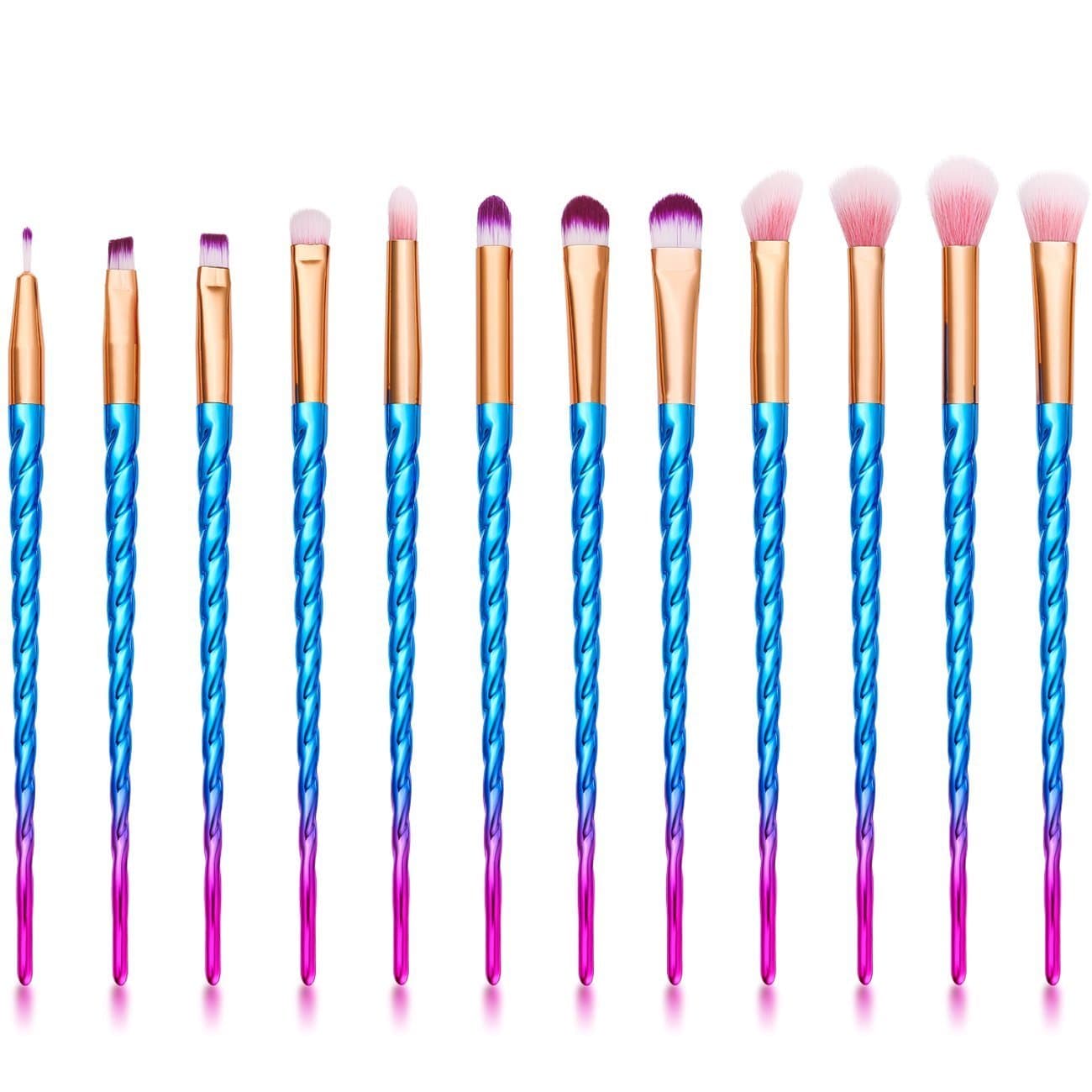 SJZ TECH 12 Pieces Makeup Brush Set Professional Face Eye Shadow Eyeliner Foundation Blush Lip Makeup Brushes Powder Liquid Cream Cosmetics Blending Brush Tool