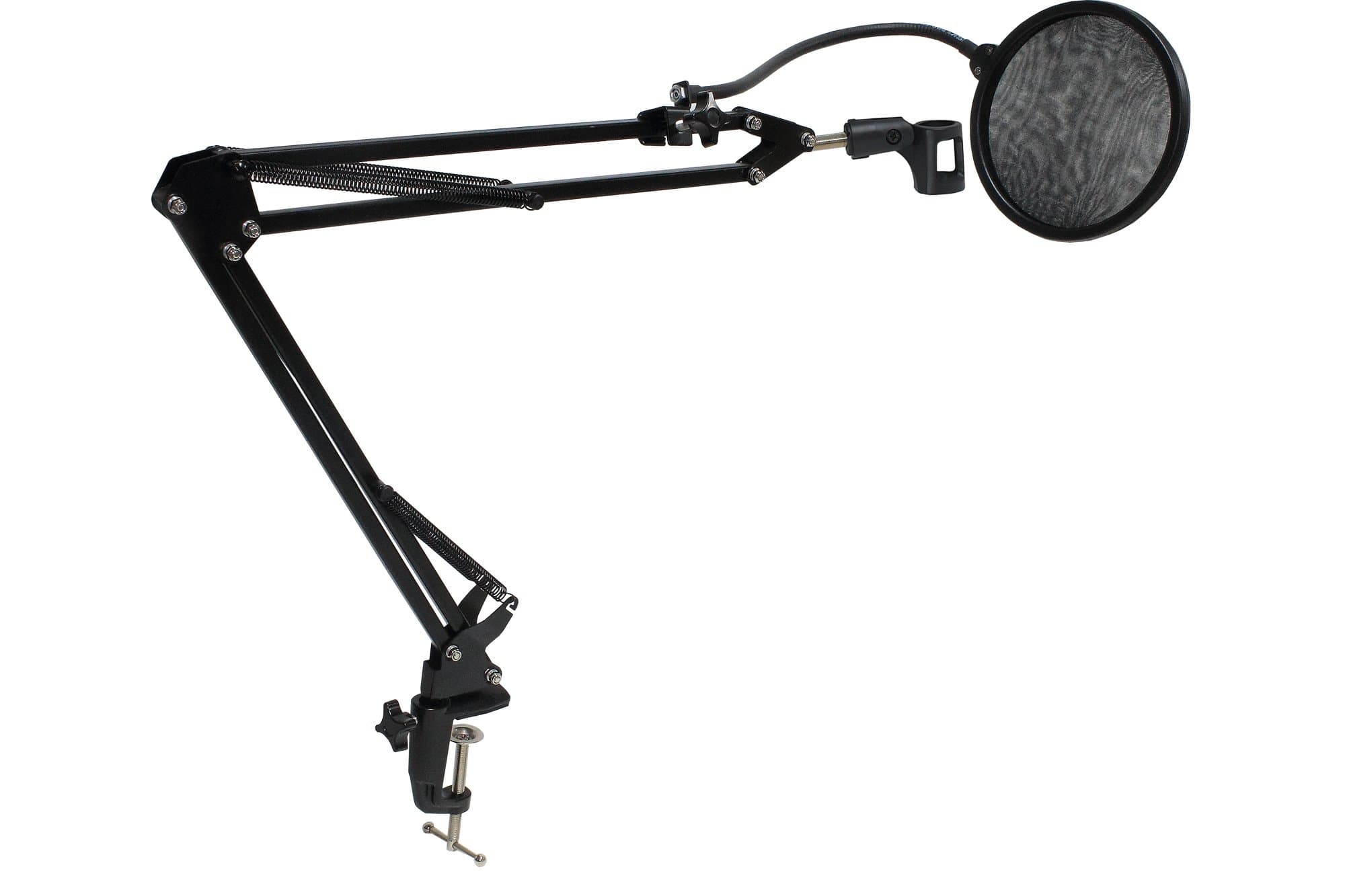 iSK ASD-20 Microphone Stand Base Table Scissor Arm Stand, Studio/Desk Boom Arm & APF-1 Pop Filter